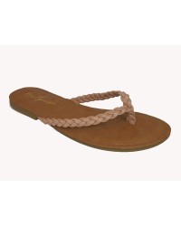PLATTED THONG SANDALS