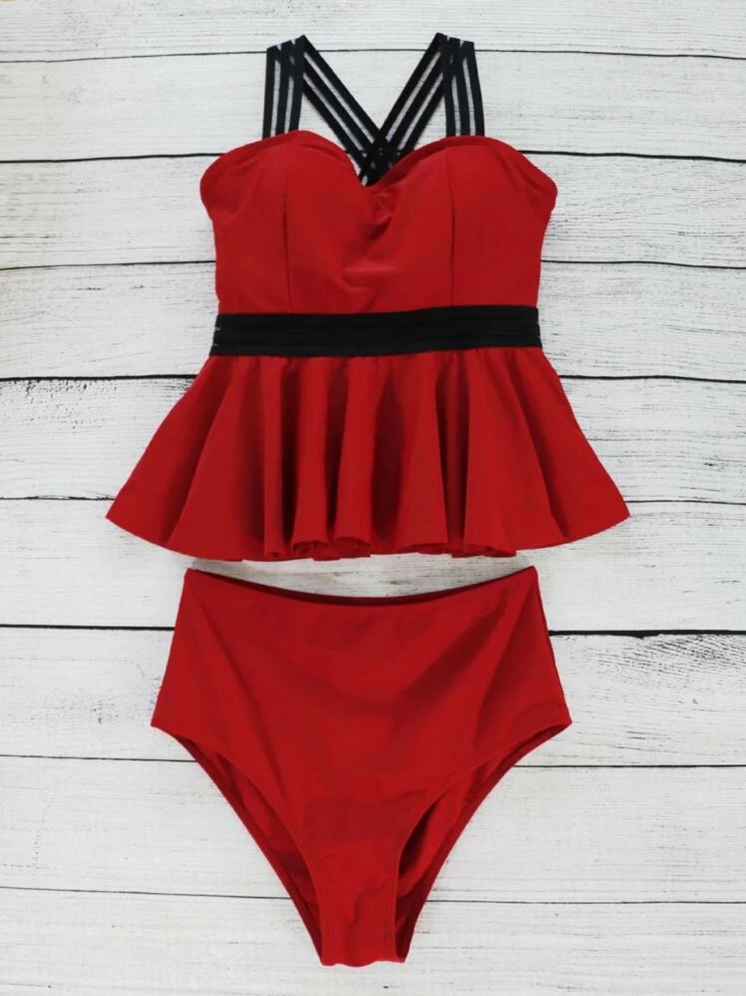 CRISS CROSS PEPLUM 2PC BIKINI