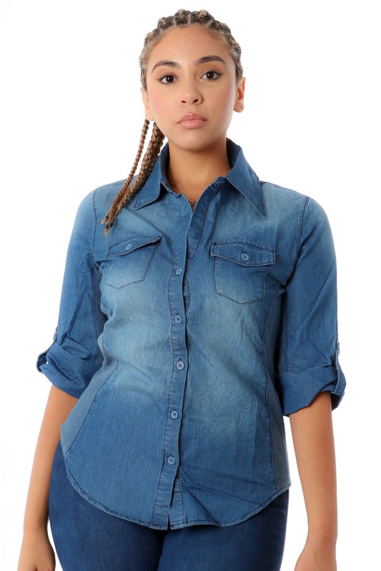 BUTTON DENIM DWN SHIRTS