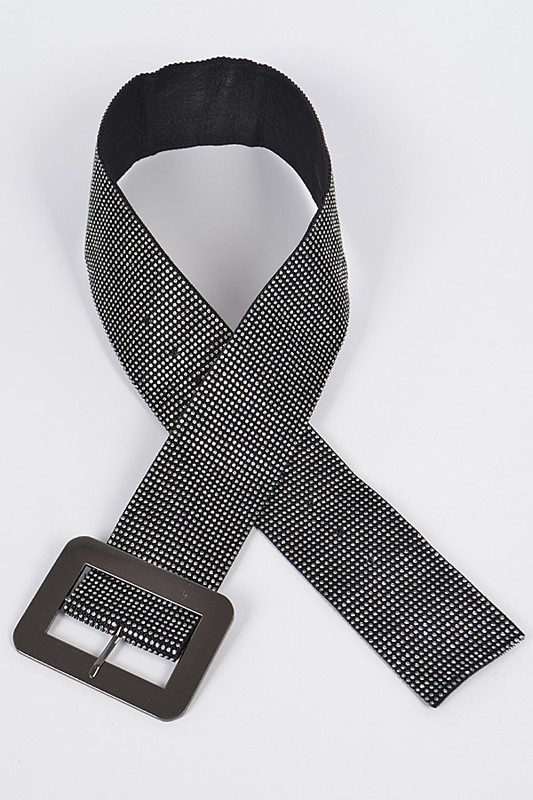 WIDE RHINESTONE BELT