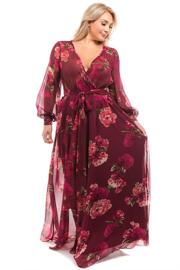 + FLORAL MAXI DRESS