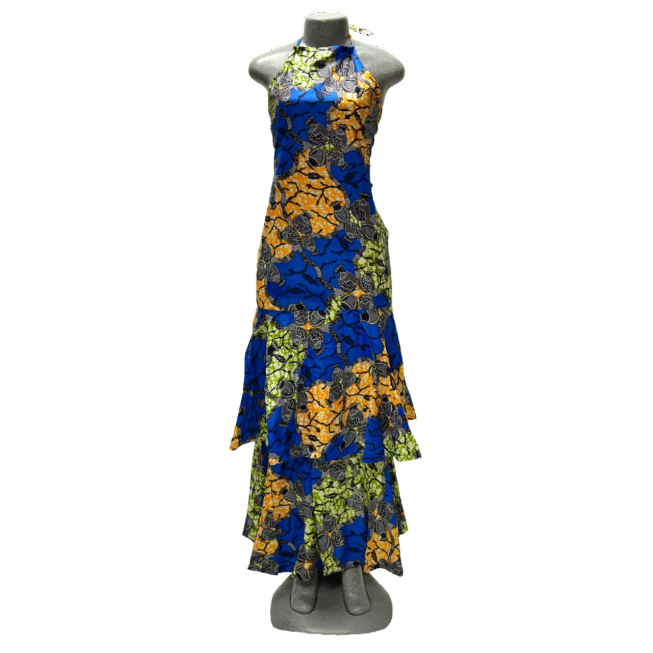 Long African print dress with straps(halter)