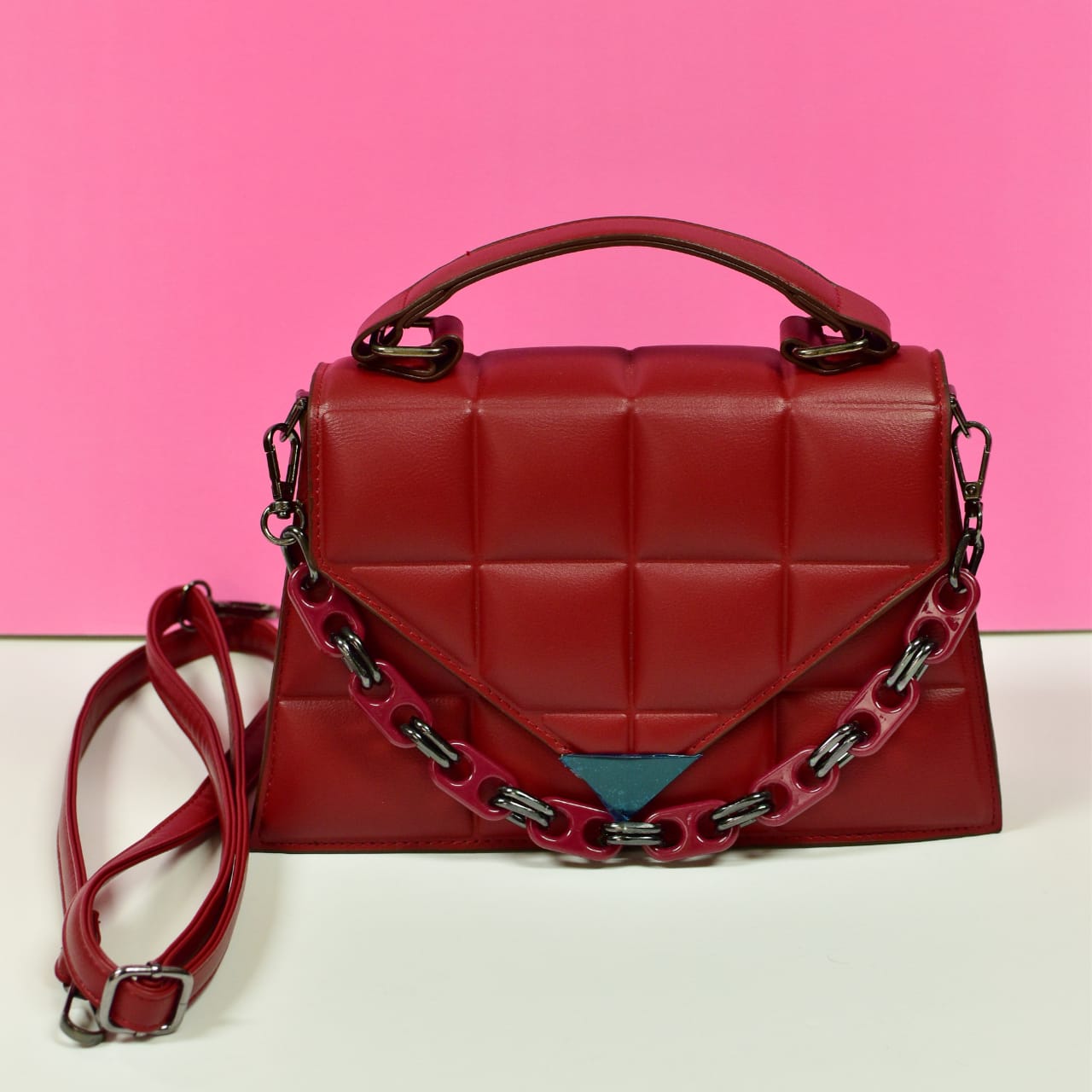 Thick Padded Red Purse