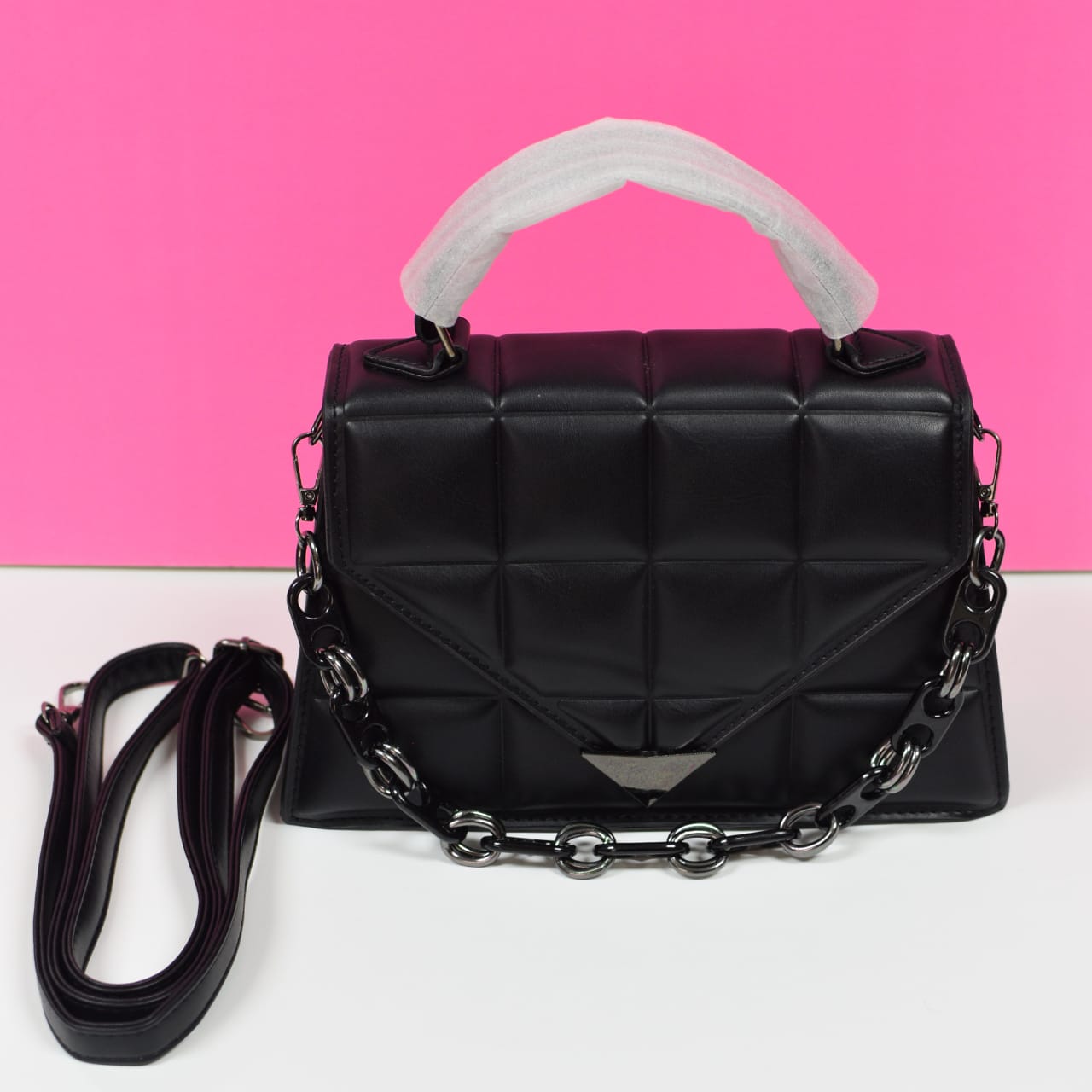 Thick Padded Black Clutch Purse