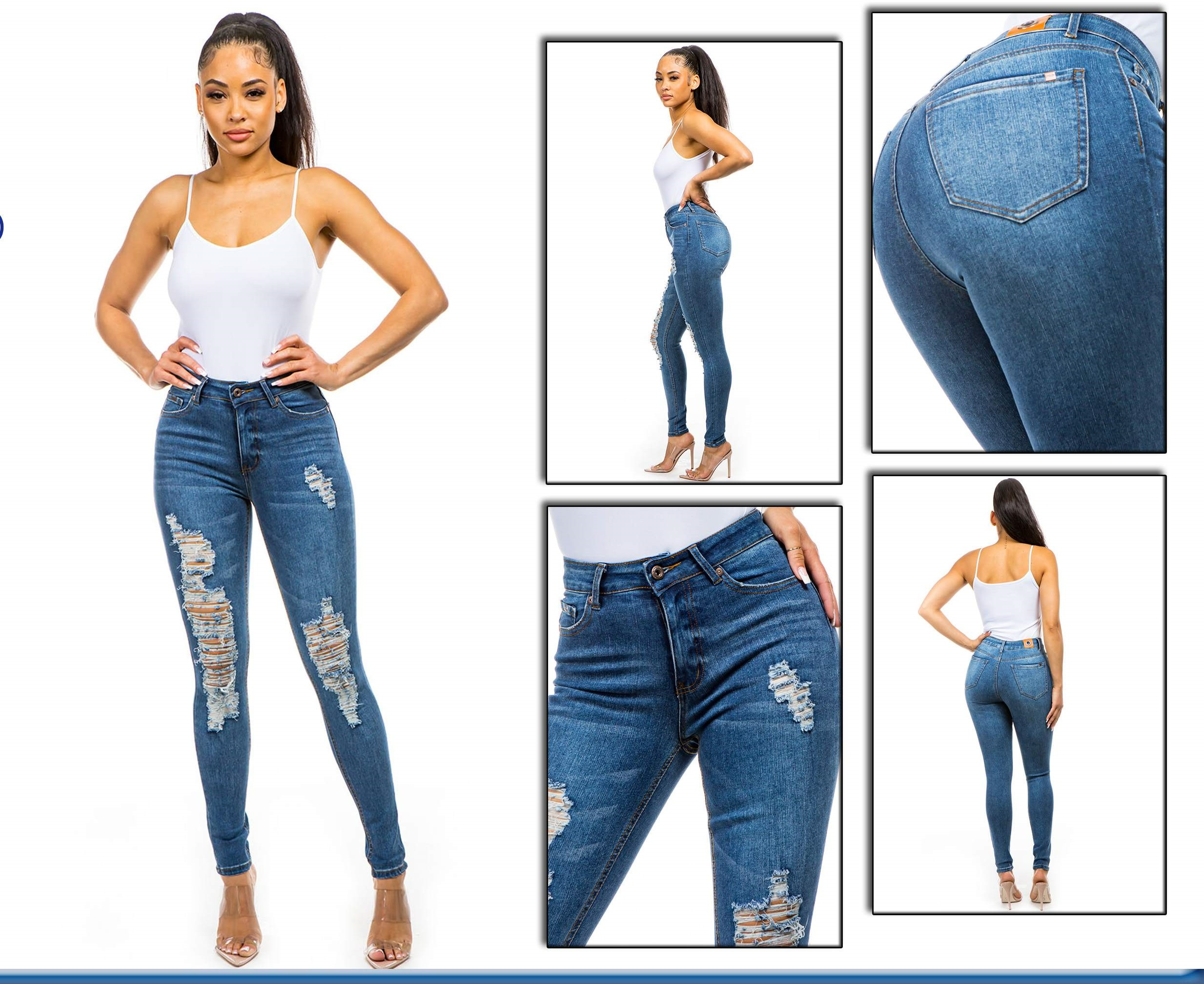 LADIES DSTRD JEANS