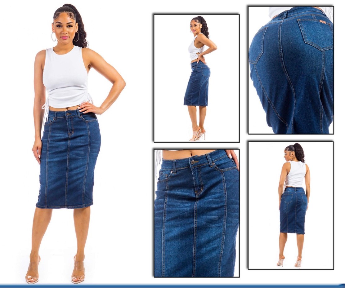 MIDI DENIM SKIRTS