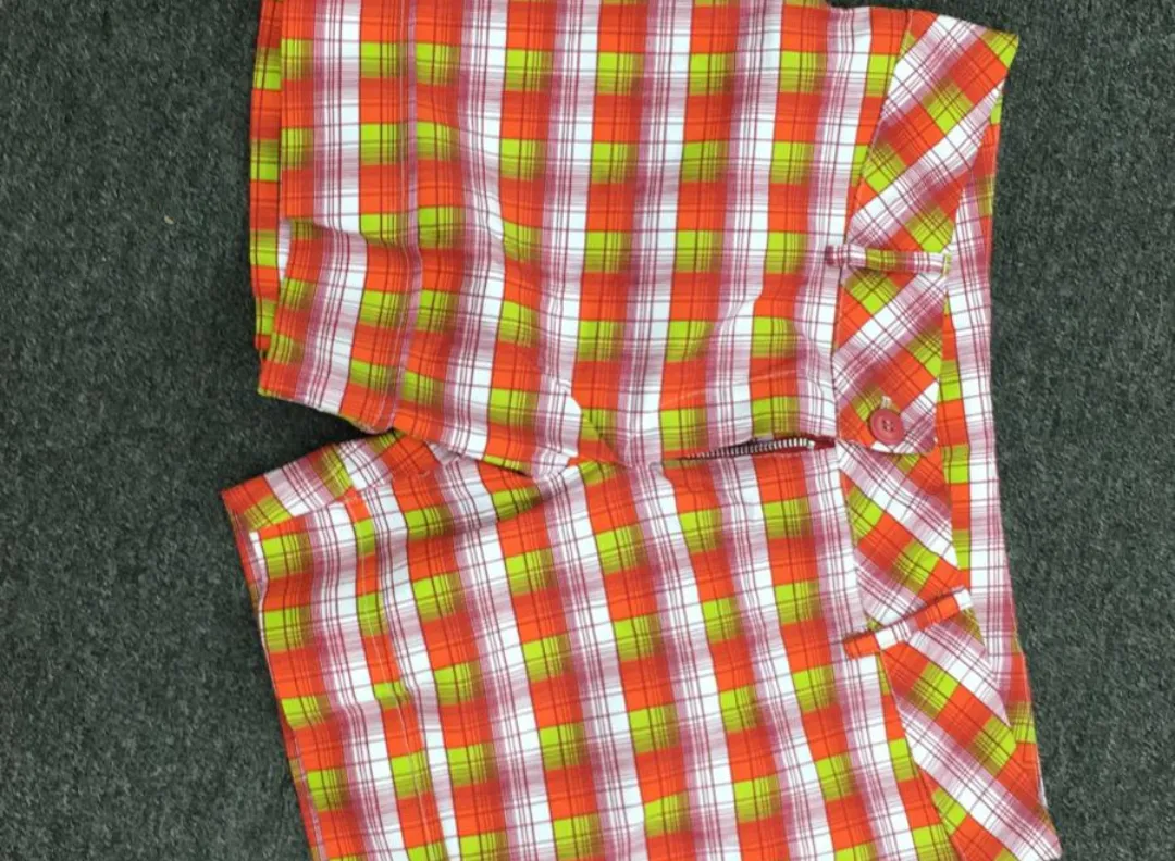 CHECKERD CUFFED SHORTS