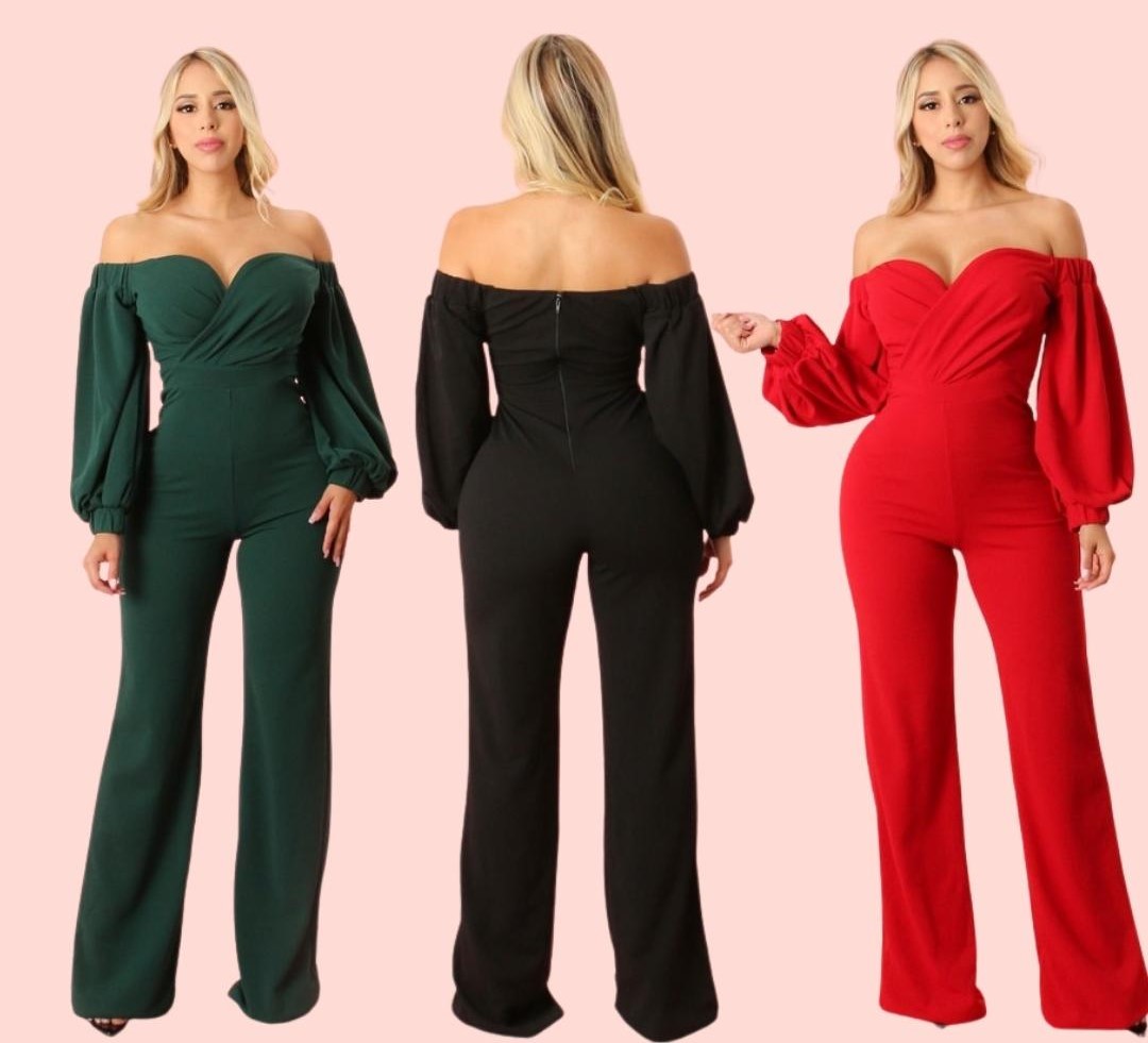 OFFFSHLDR JUMPSUITS