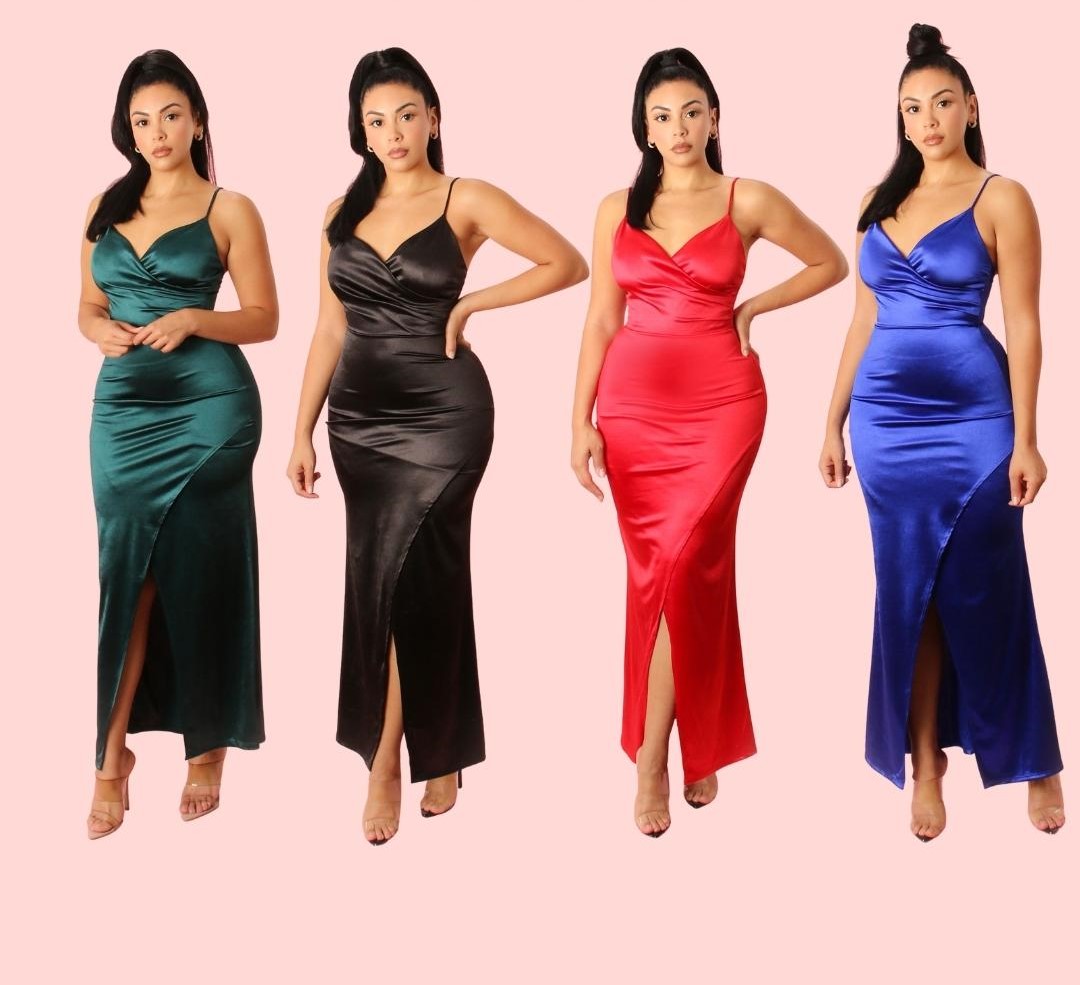 SATIN MAXI DRESS