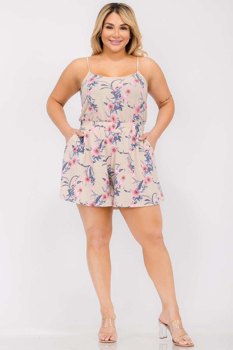 PLUS FLORAL ROMPER