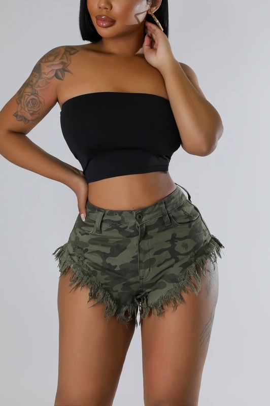 CAMO VCUT BOOTY SHORTS