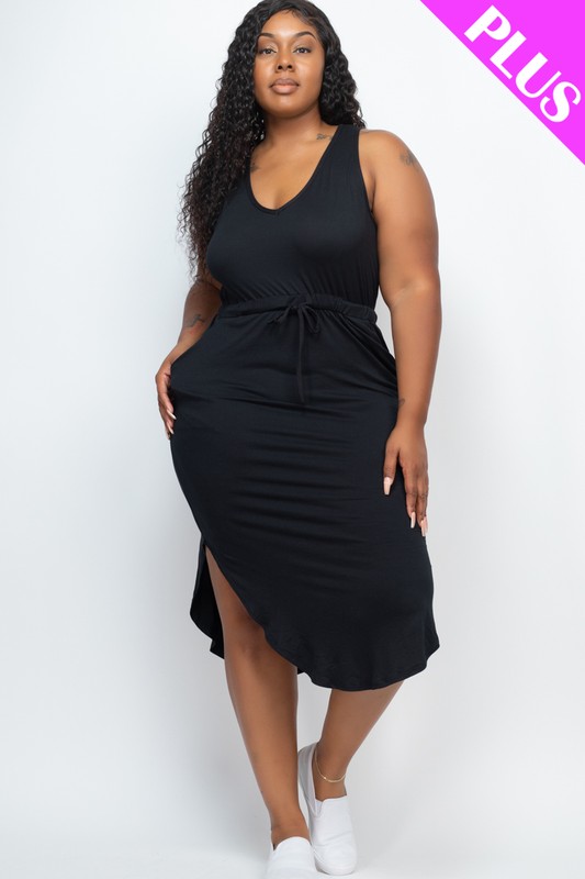 PLUS SLEEVELESS MIDI DRESS