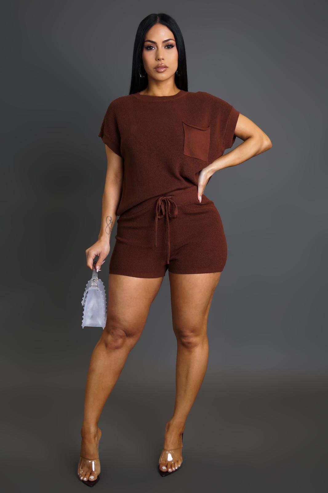 KNIT TOP SHORT SETS