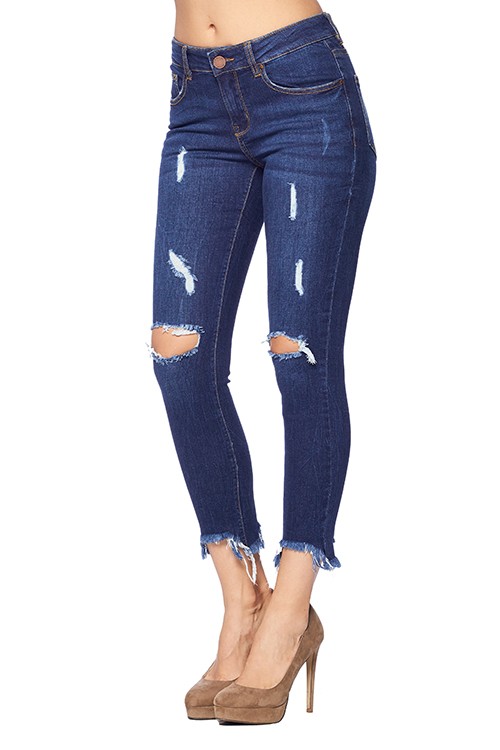 ANKLE FRAYED HEM SKINNY